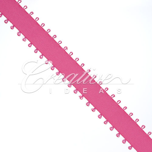 3/8" Double Face Picot Ribbon - 50 Yards (Hot Pink)