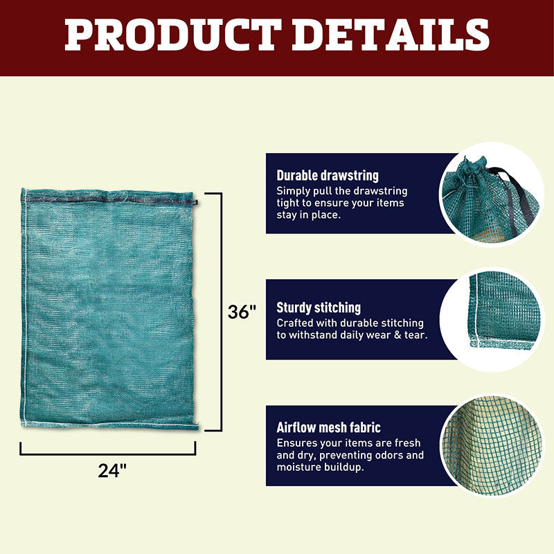 Mesh Produce Bags for Onions / Corn / Potatoes 24" x 36"
