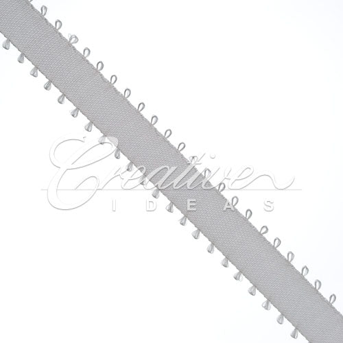 3/8" Double Face Picot Ribbon - 50 Yards (Silver)