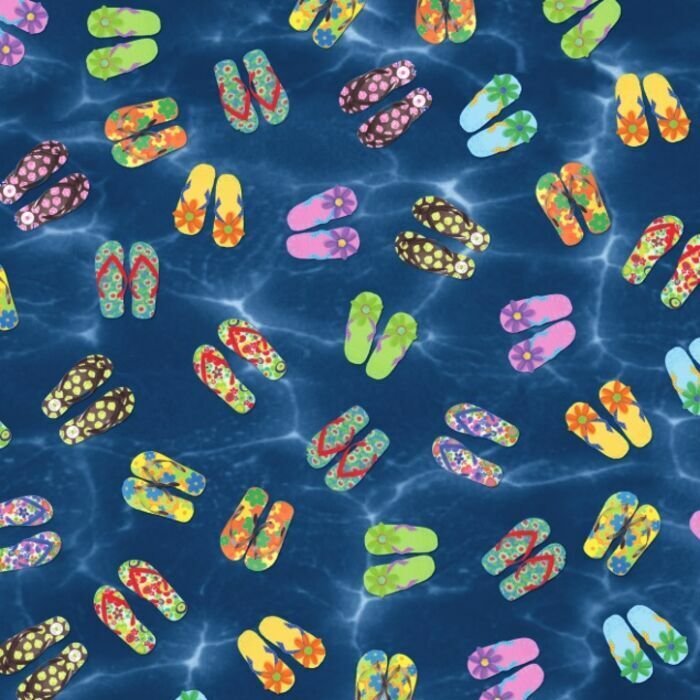 Printed Spandex Flip Flop Tropical