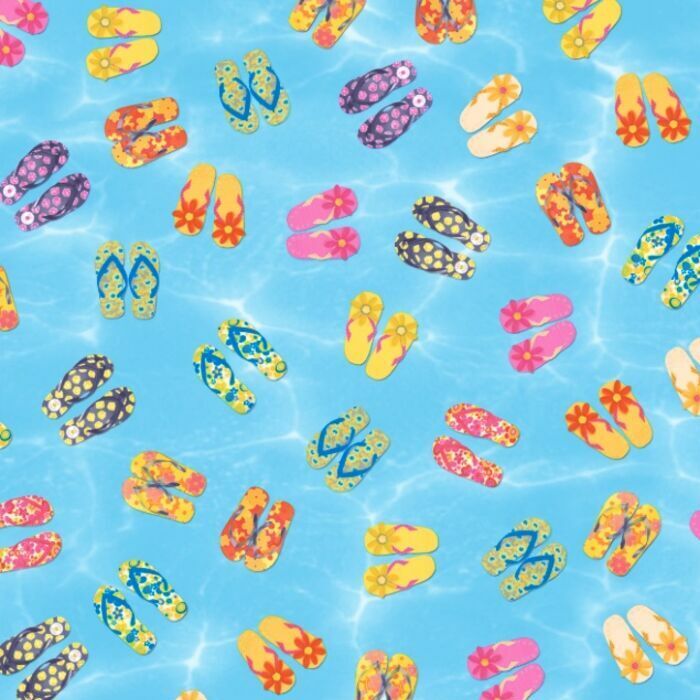 Printed Spandex Flip Flop Tropical
