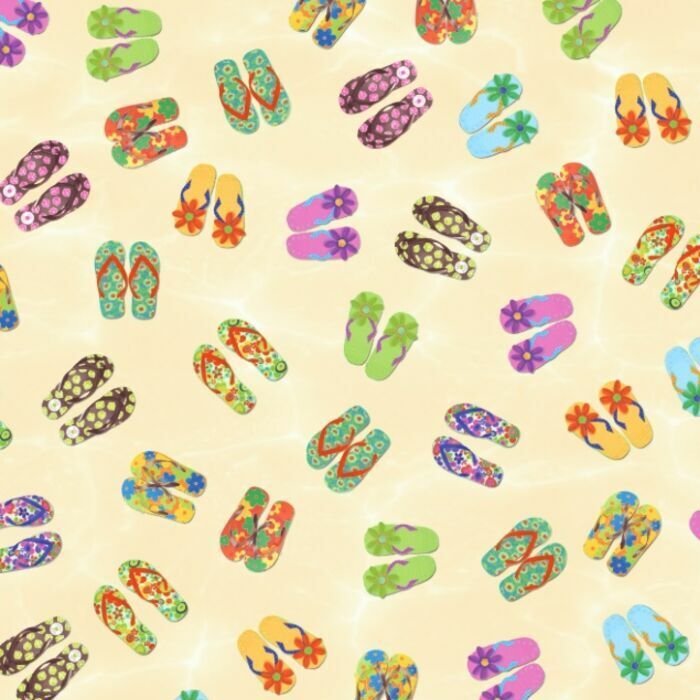 Printed Spandex Flip Flop Tropical
