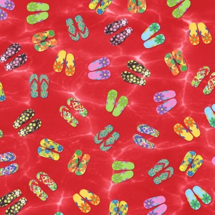 Printed Spandex Flip Flop Tropical