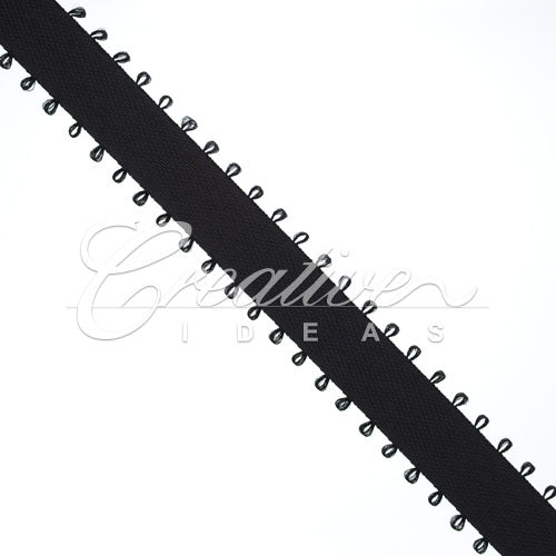 3/8" Double Face Picot Ribbon - 50 Yards (Black)