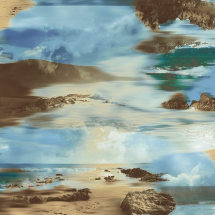 Printed Spandex Seascape Ocean Fabric Swimwear