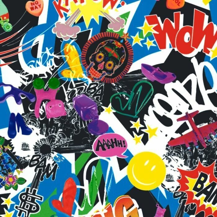 Printed Spandex Bang Bam Pop Art Graphic