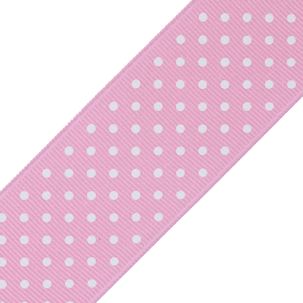 Pink Polka Dot Grosgrain Ribbon