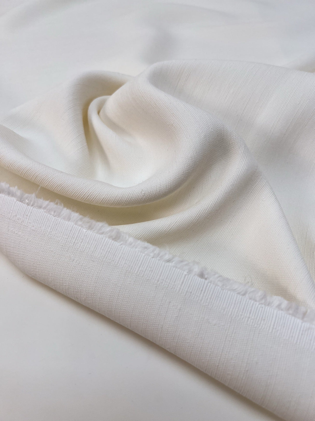 Linen Acetate White Woven Fabric