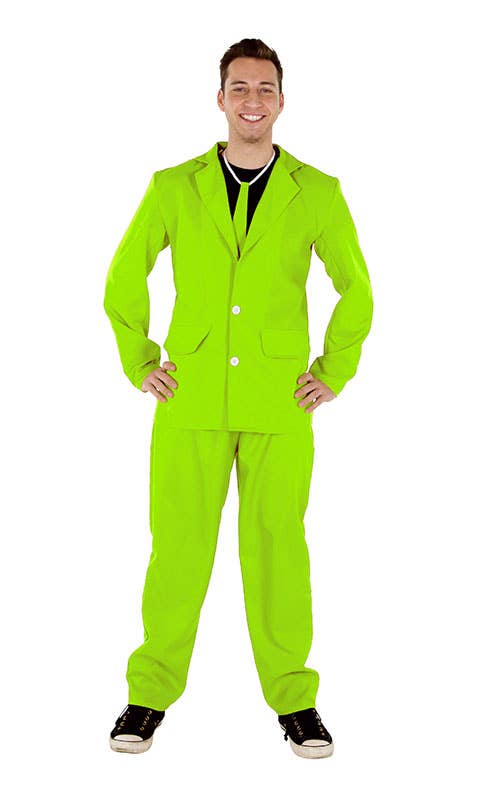 Neon Lemon Green 3 Piece Suit Costume - Adults