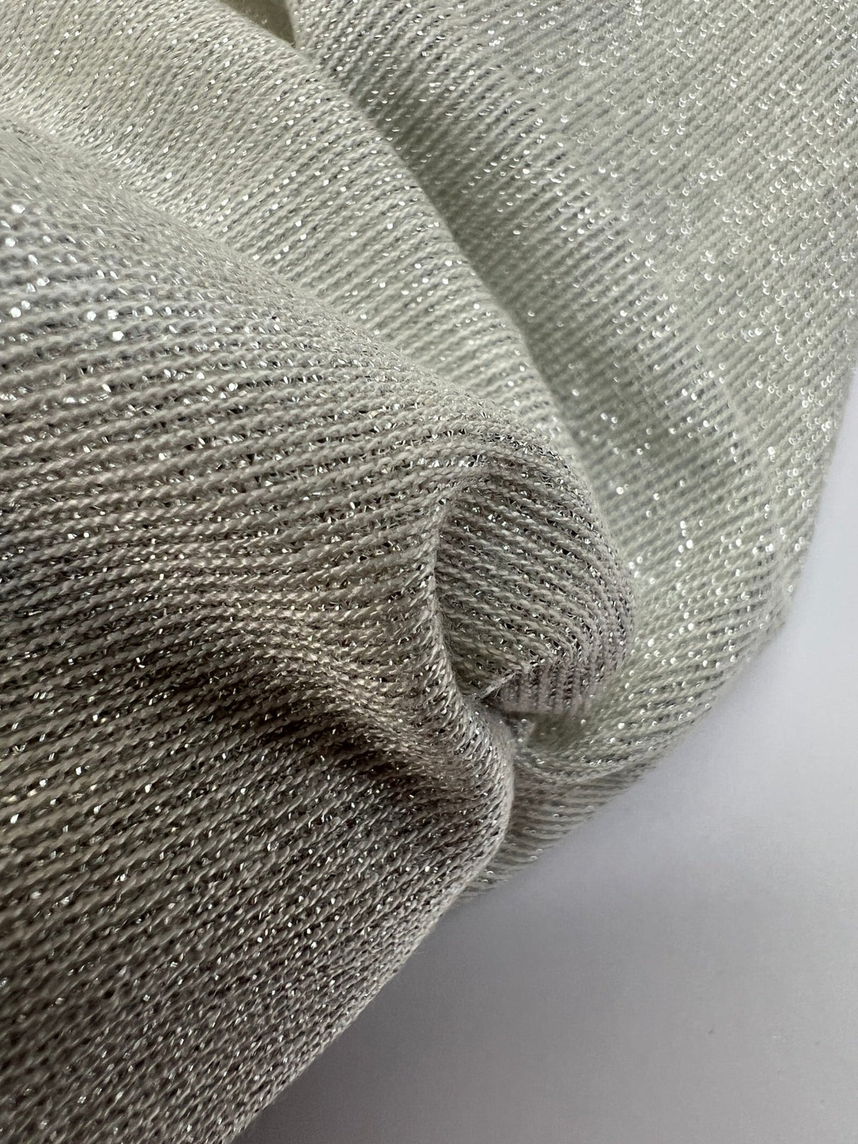 Viscose Lurex Knitted Fabric Silver