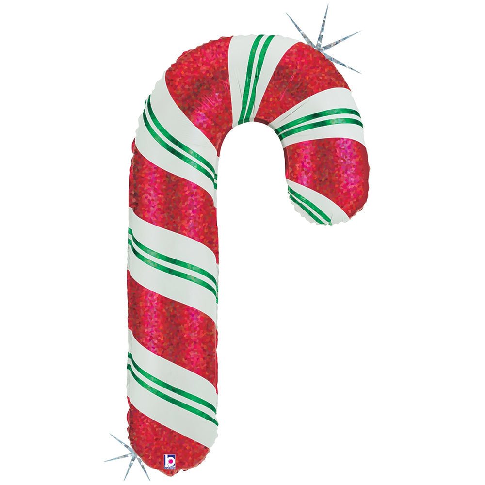 Foil Balloon Candy Cane Holographic