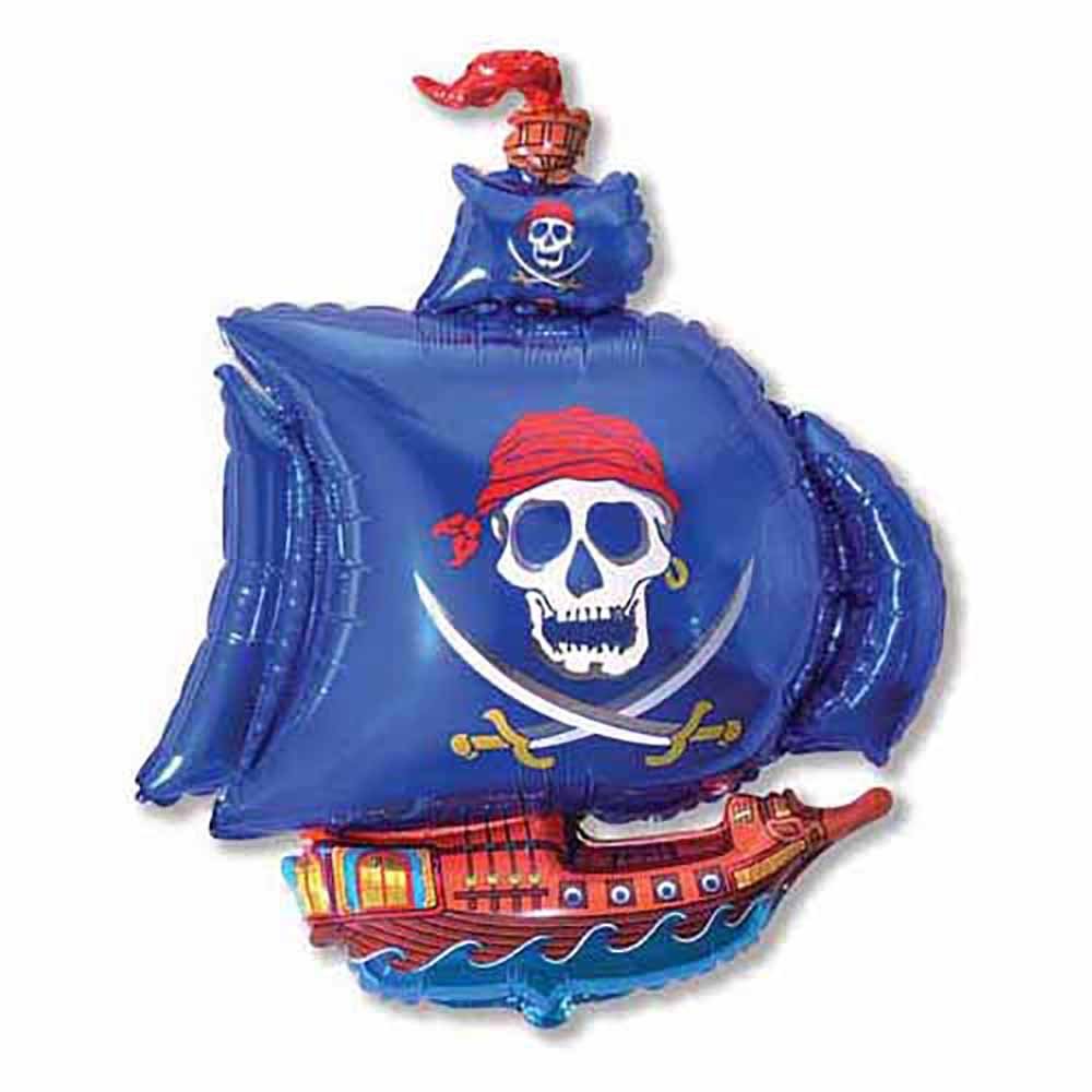 Pirate Ship Foil Balloon 41 Inch Blue