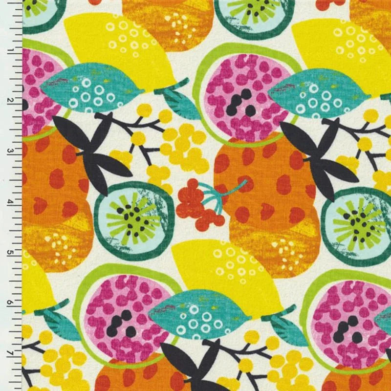 Printed Poly Spandex Funky Fruits Tricot