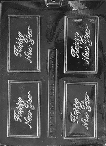Happy New Year Card Chocolate Mold - LPBC038