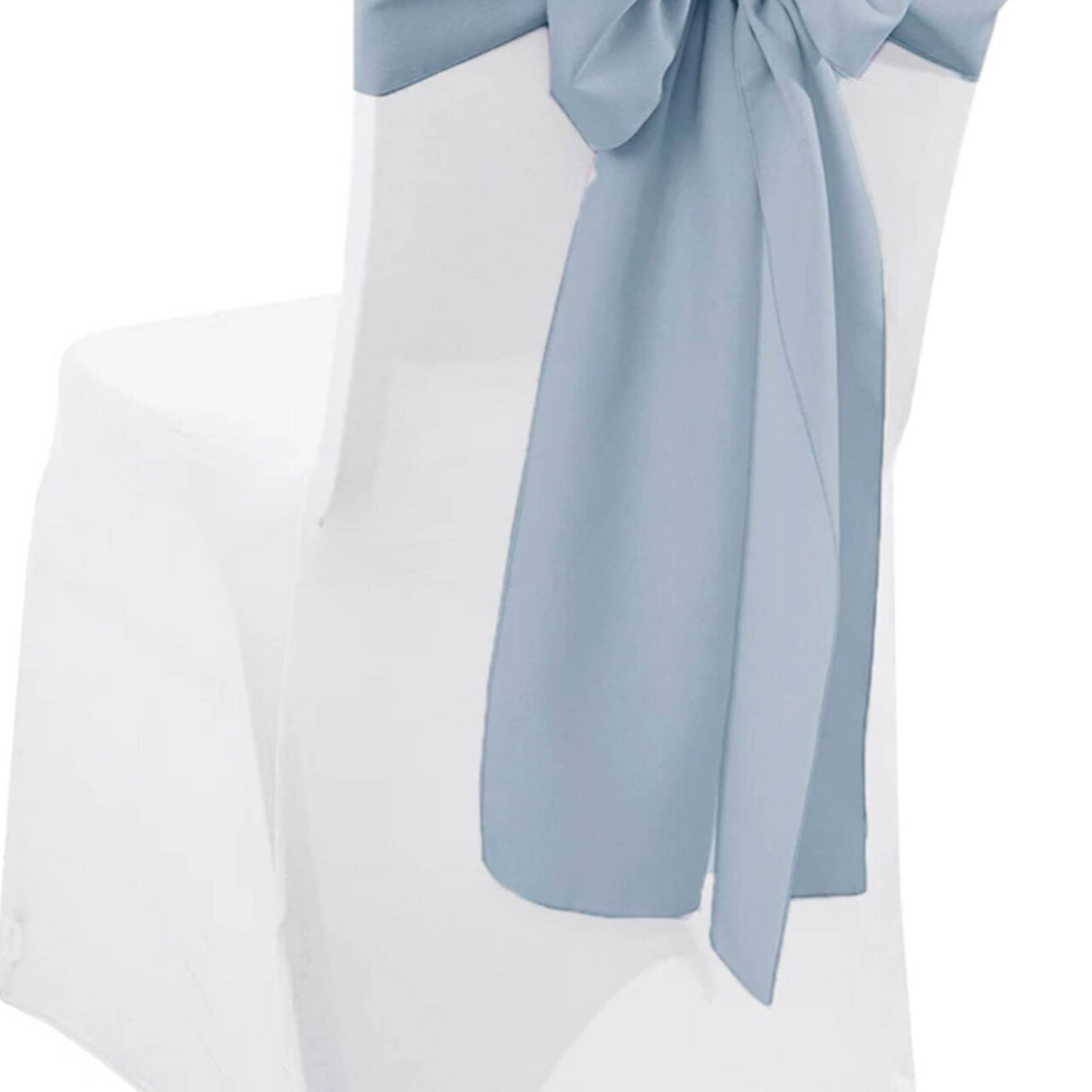 10 Pieces Dusty Blue Polyester Chair Sashes, 8"x108" Durable & Elegant