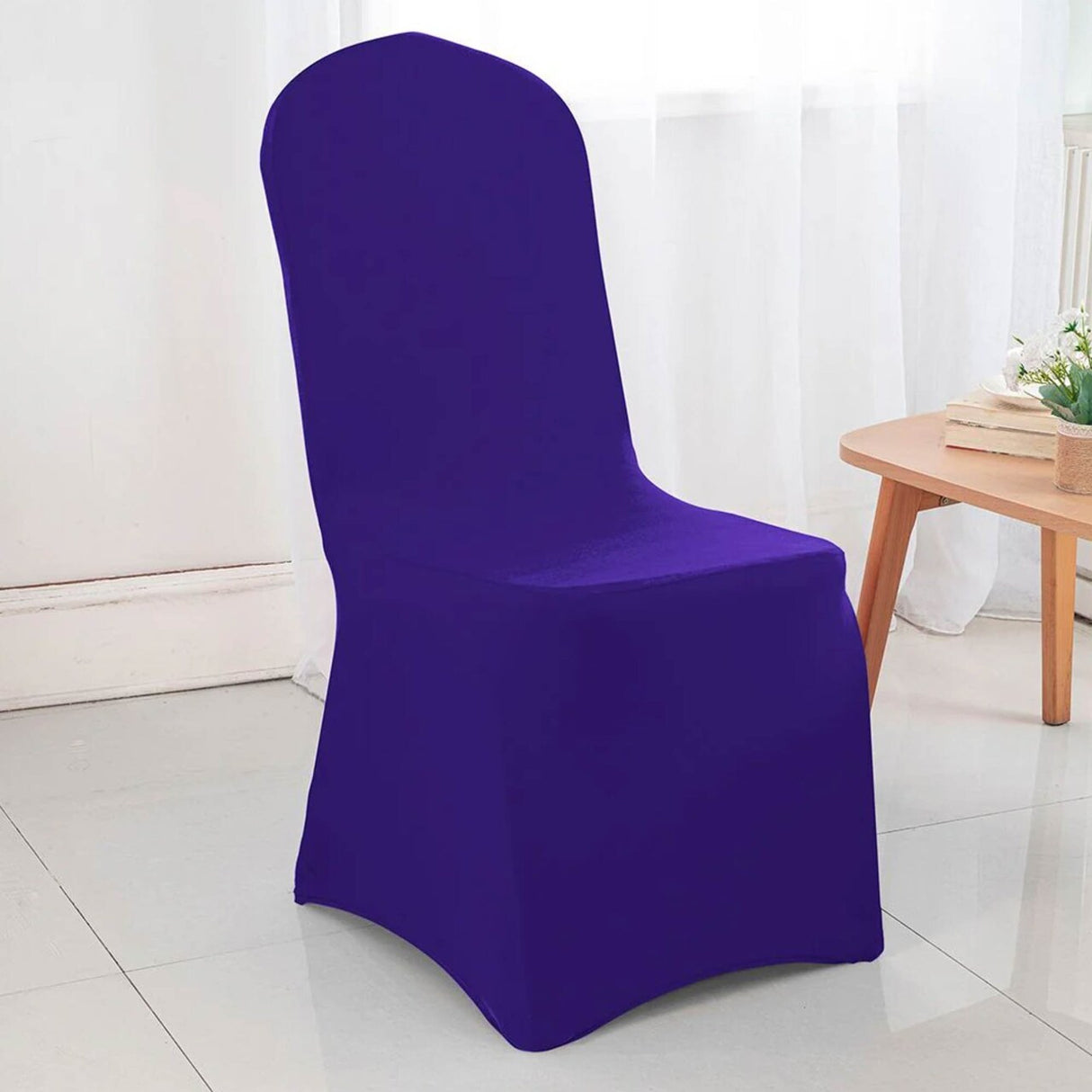 1 Piece Spandex Banquet Chair Cover Regency Purple Stretch Wrinkle Free Elegant Decor