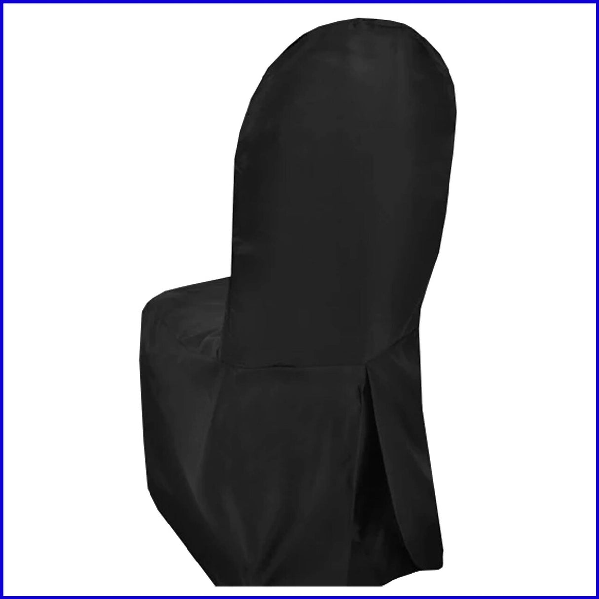 1 Piece Black Lamour Satin Banquet Chair Cover, Elegant Event Chair Slipcover