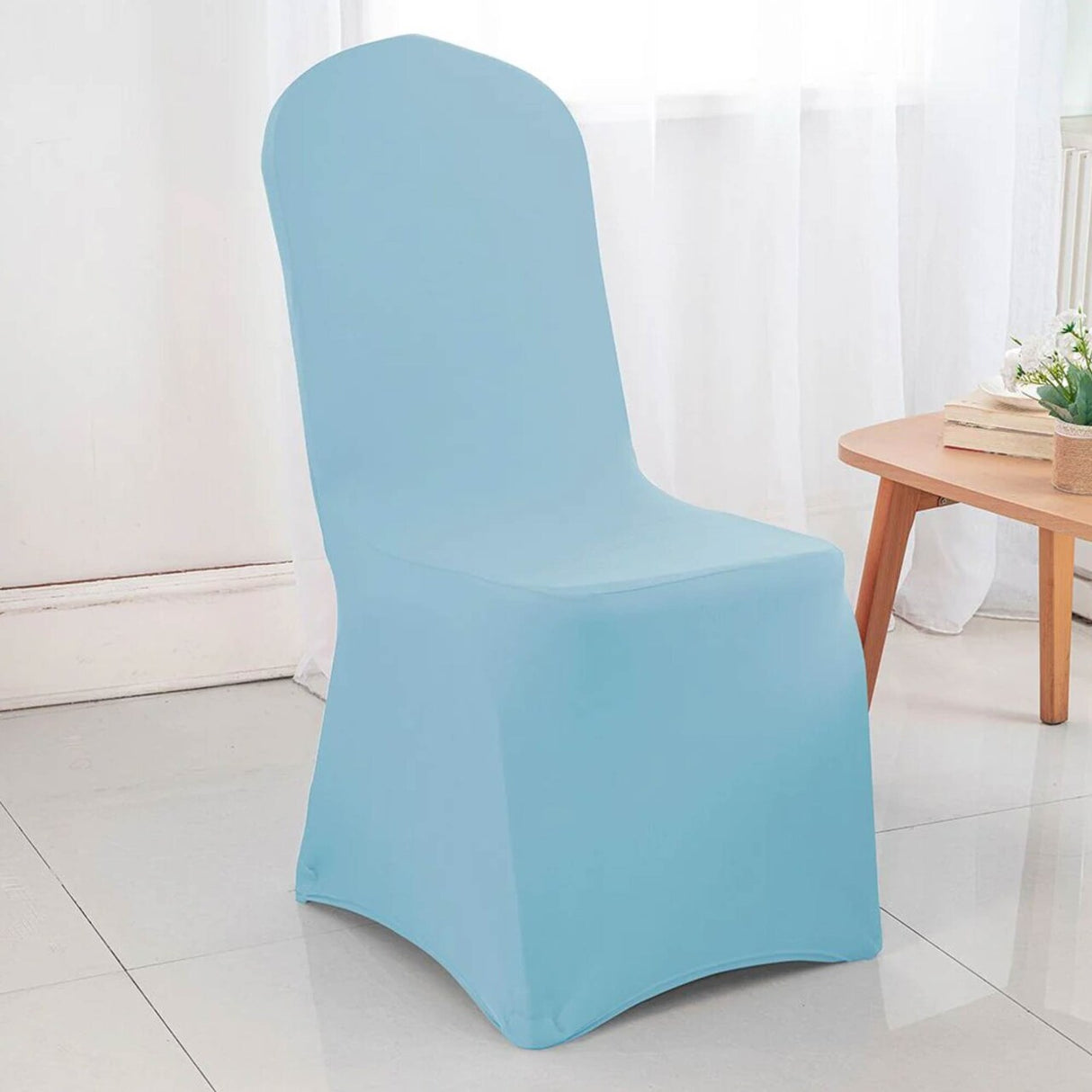 1 Piece Spandex Banquet Chair Cover Baby Blue Stretch Wrinkle Resistant Event Decoration