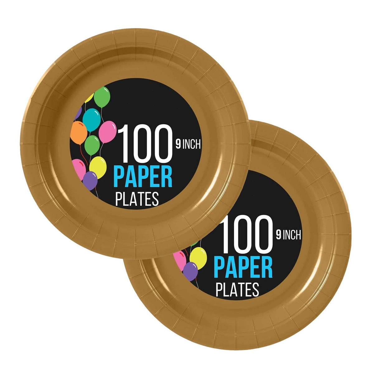 Bulk 9 Inch Gold Paper Plates Disposable Plates for Parties Weddings and Catering
