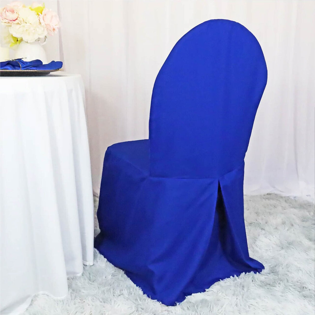 1 Piece Royal Blue Chair Cover Polyester Banquet Event Decor