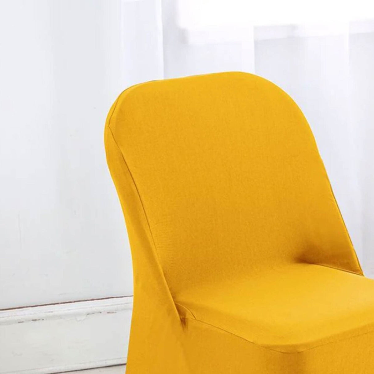 1 Piece Gold Stretch Spandex Chair Cover for Elegant Folding Seating
