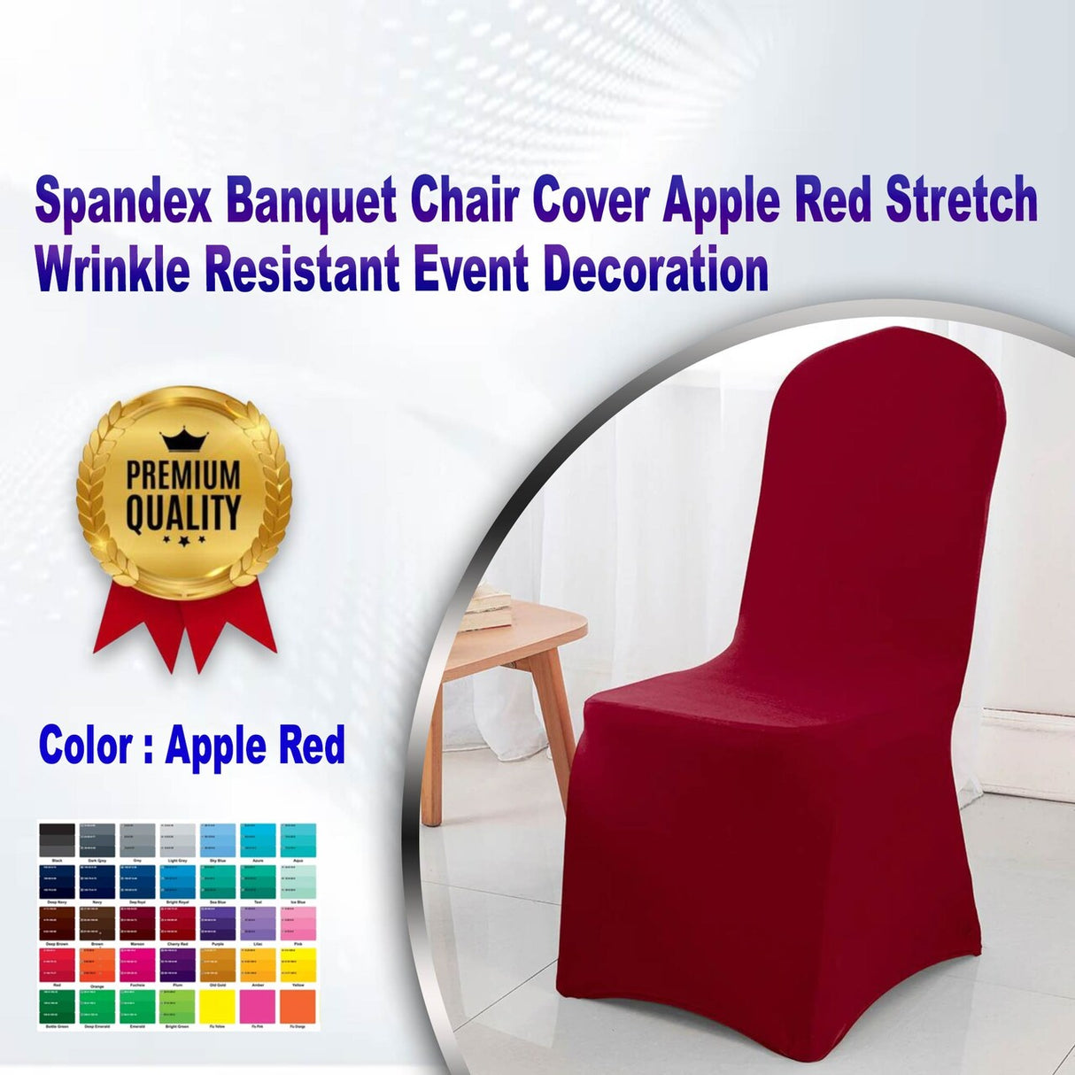 1 Piece Spandex Banquet Chair Cover Apple Red Stretch Wrinkle Resistant Event Decoration