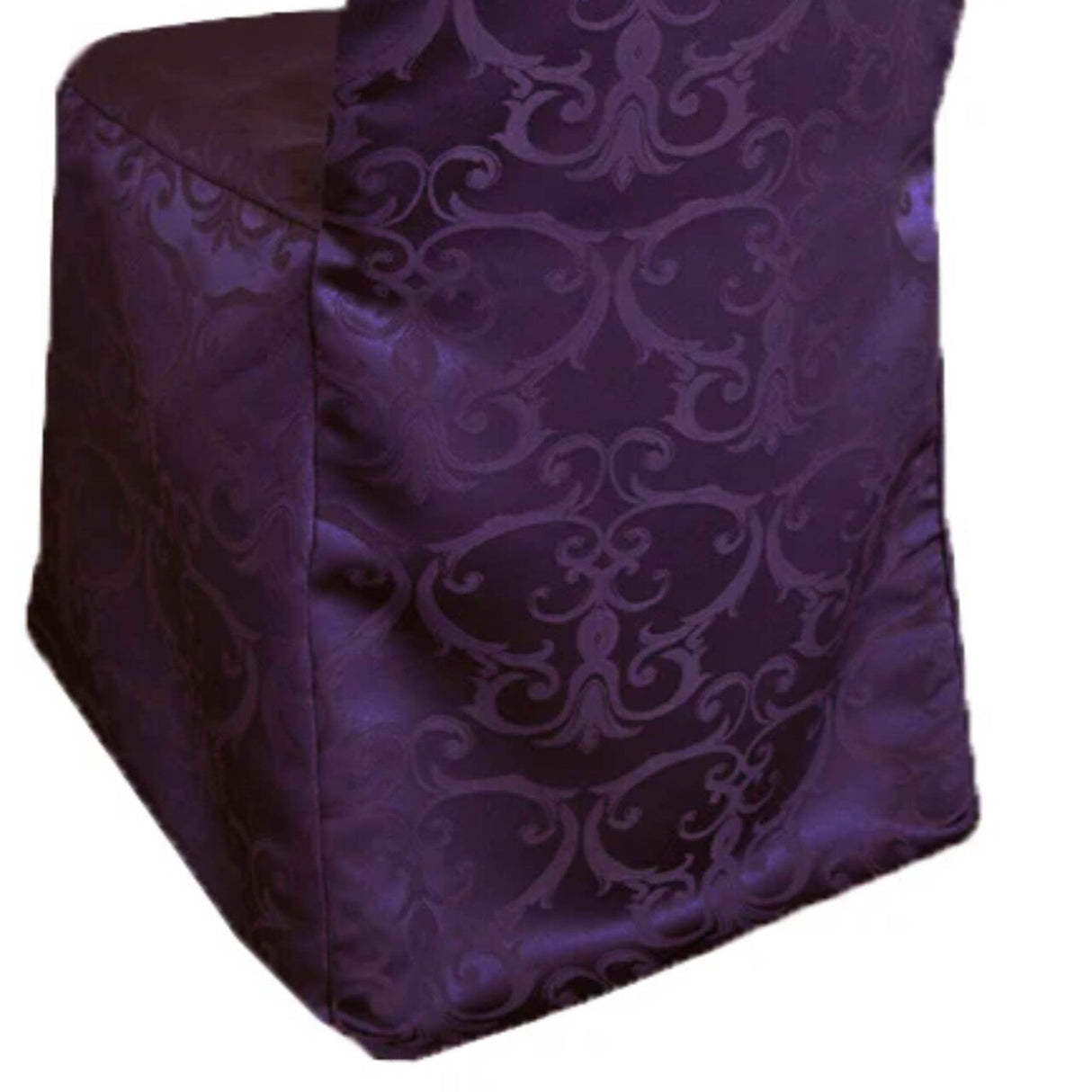 1 Piece Eggplant Versailles Damask Jacquard Polyester Banquet Chair Cover