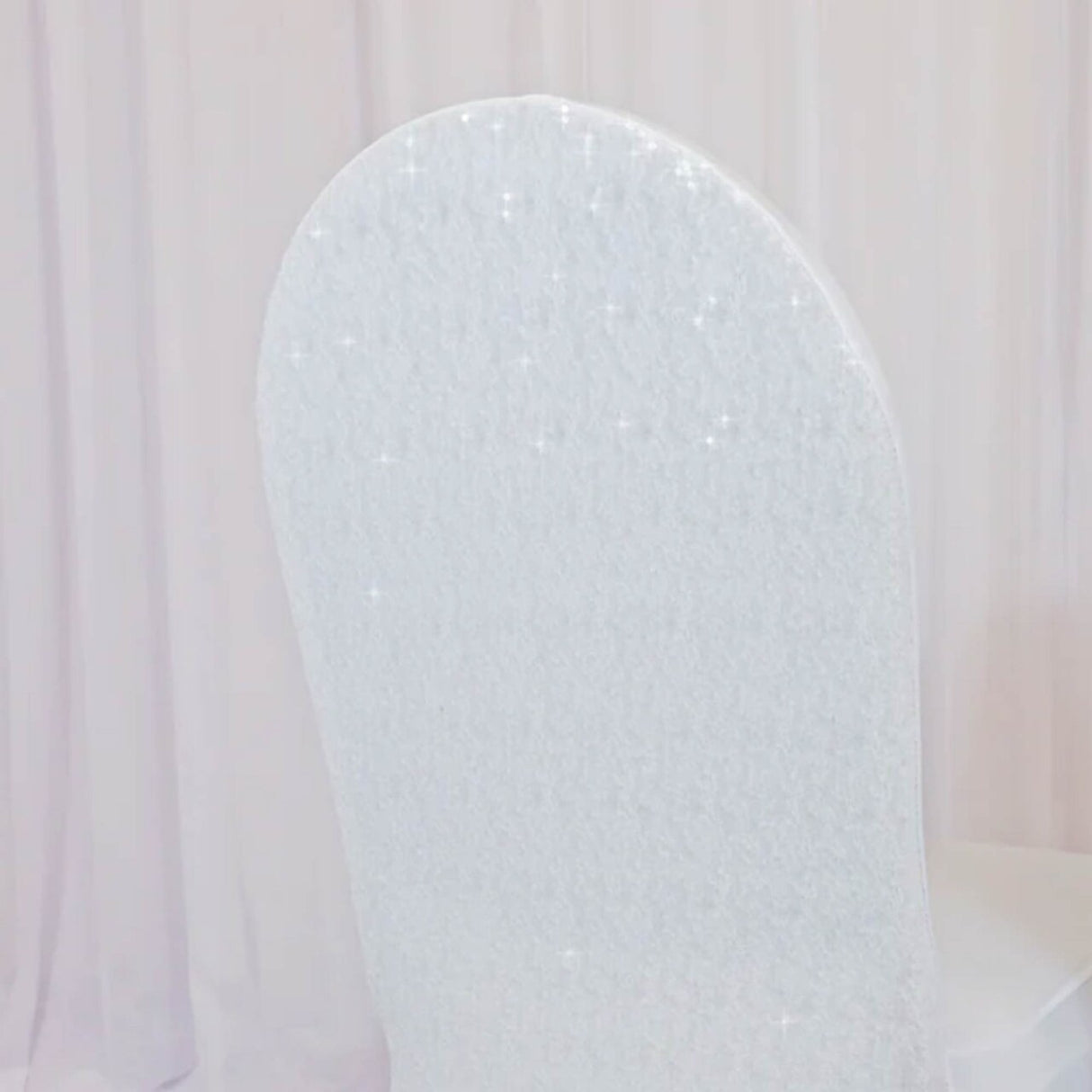 1 Piece Sequin Spandex Banquet Chair Cover White Stretch Sparkle Wedding Event Decor