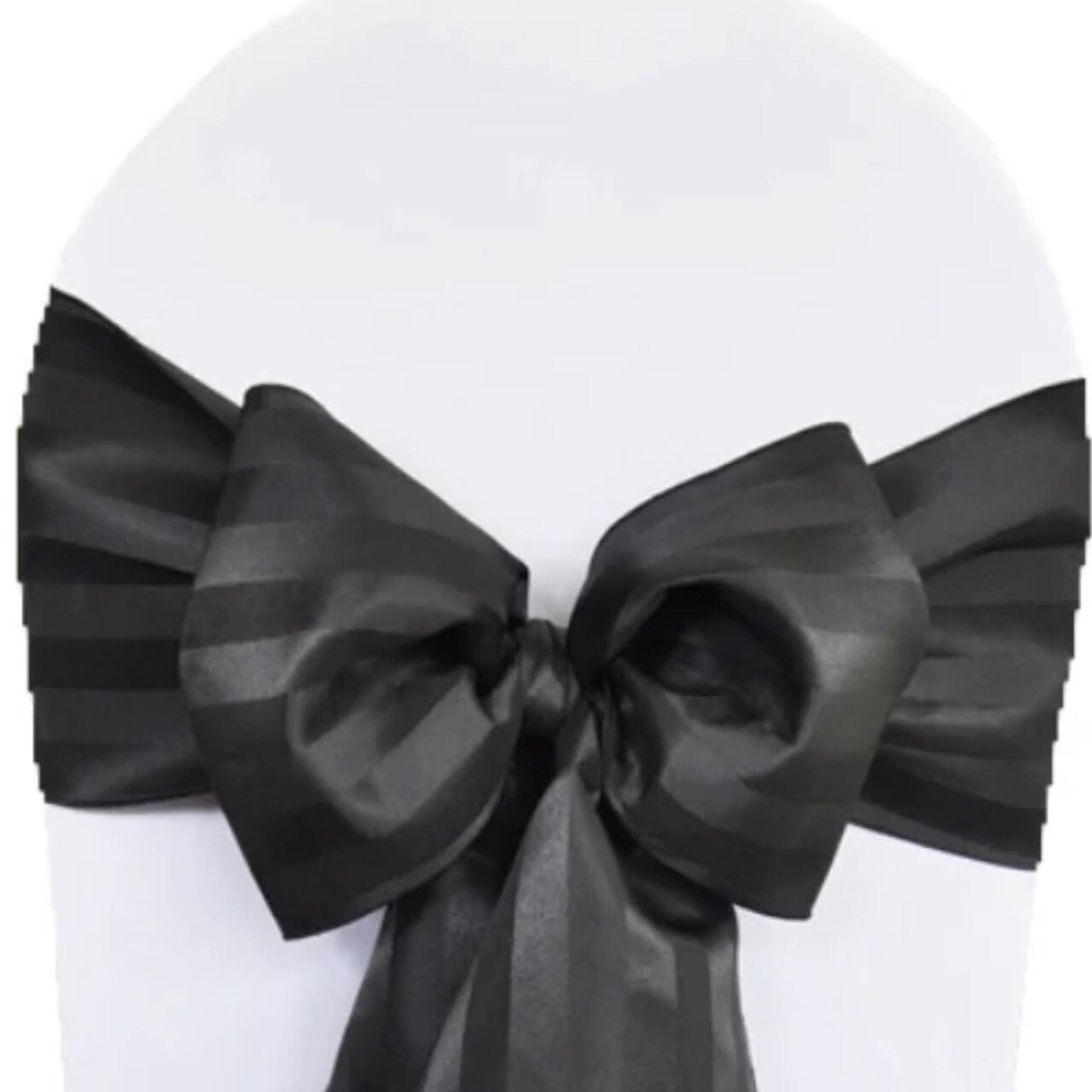 10 Pieces Black Striped Jacquard Polyester Chair Sashes 7.5"x108" for Modern Events