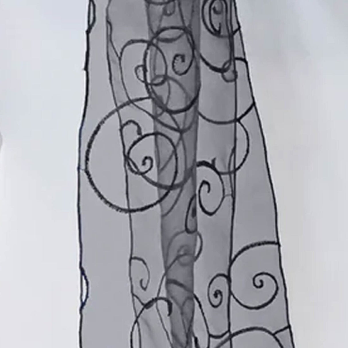 10 Pieces Pewter Embroidered Organza Chair Sashes 8"x108" Sophisticated Event Decor