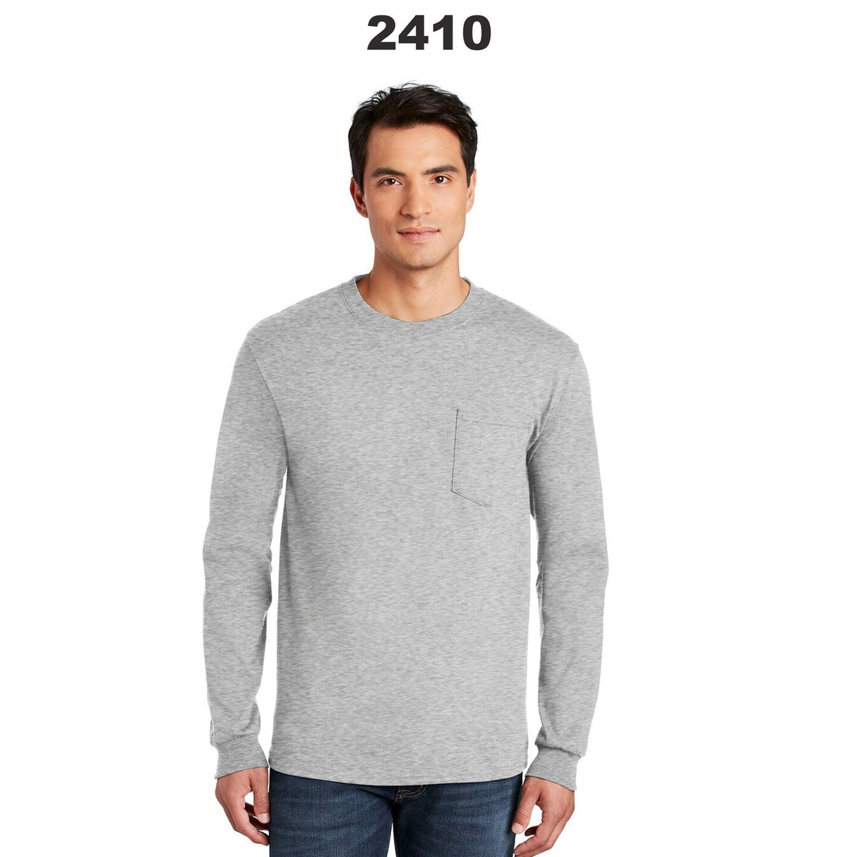 Gildan® Crewneck Ultra Cotton Long Sleeve Pocket T-Shirt