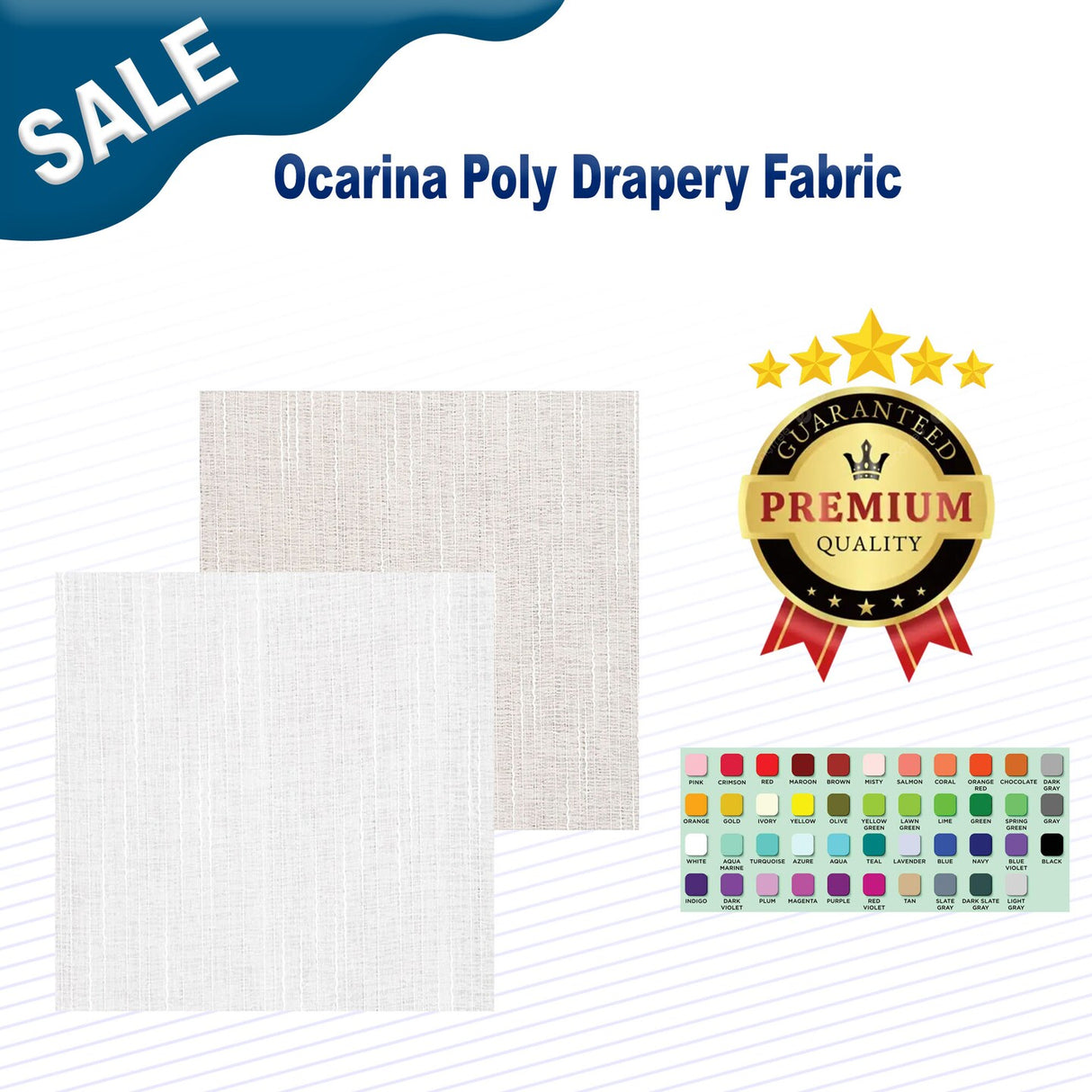 1 Yard Ocarina Poly Drapery Fabric