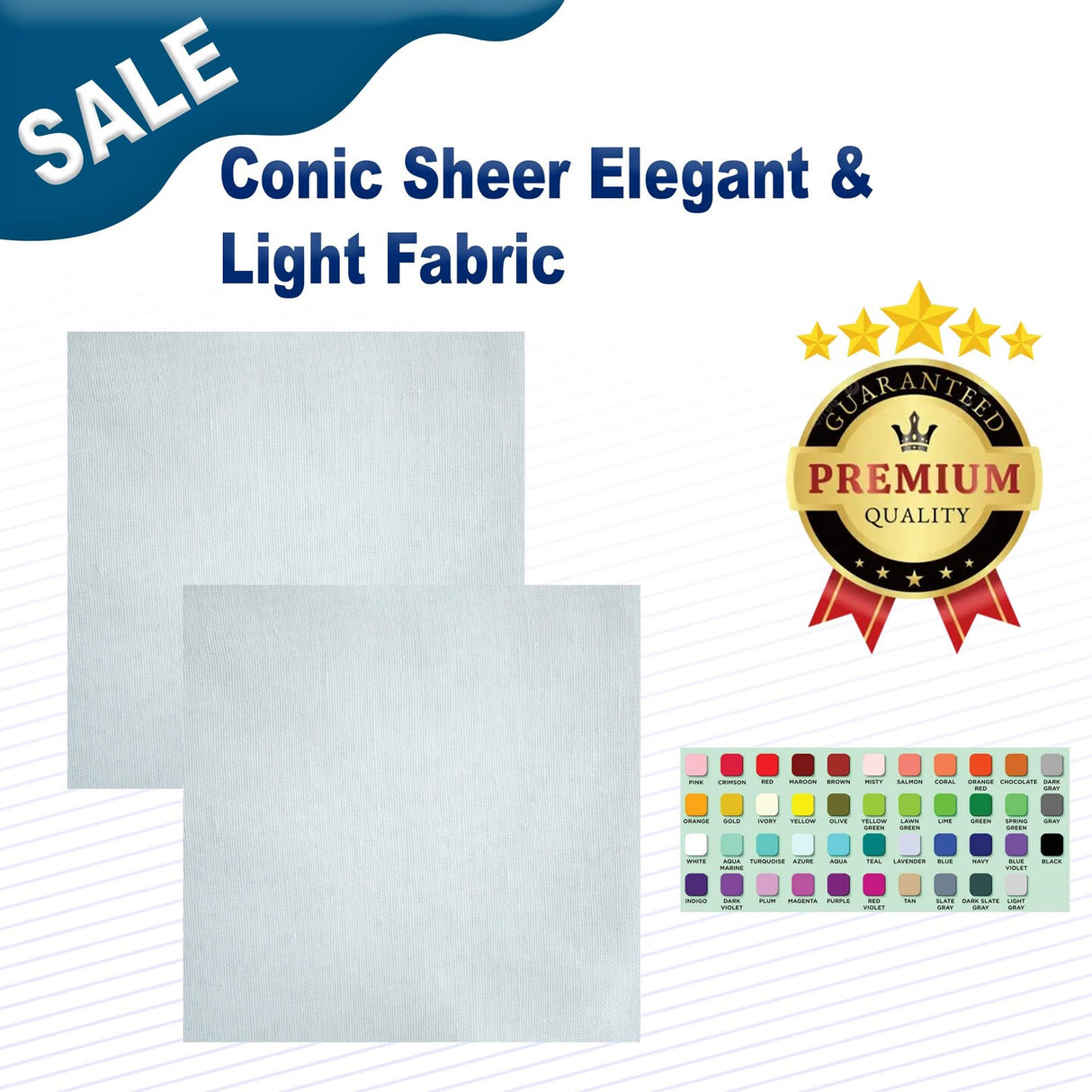 1 Yard Conic Sheer Elegant & Light Fabric