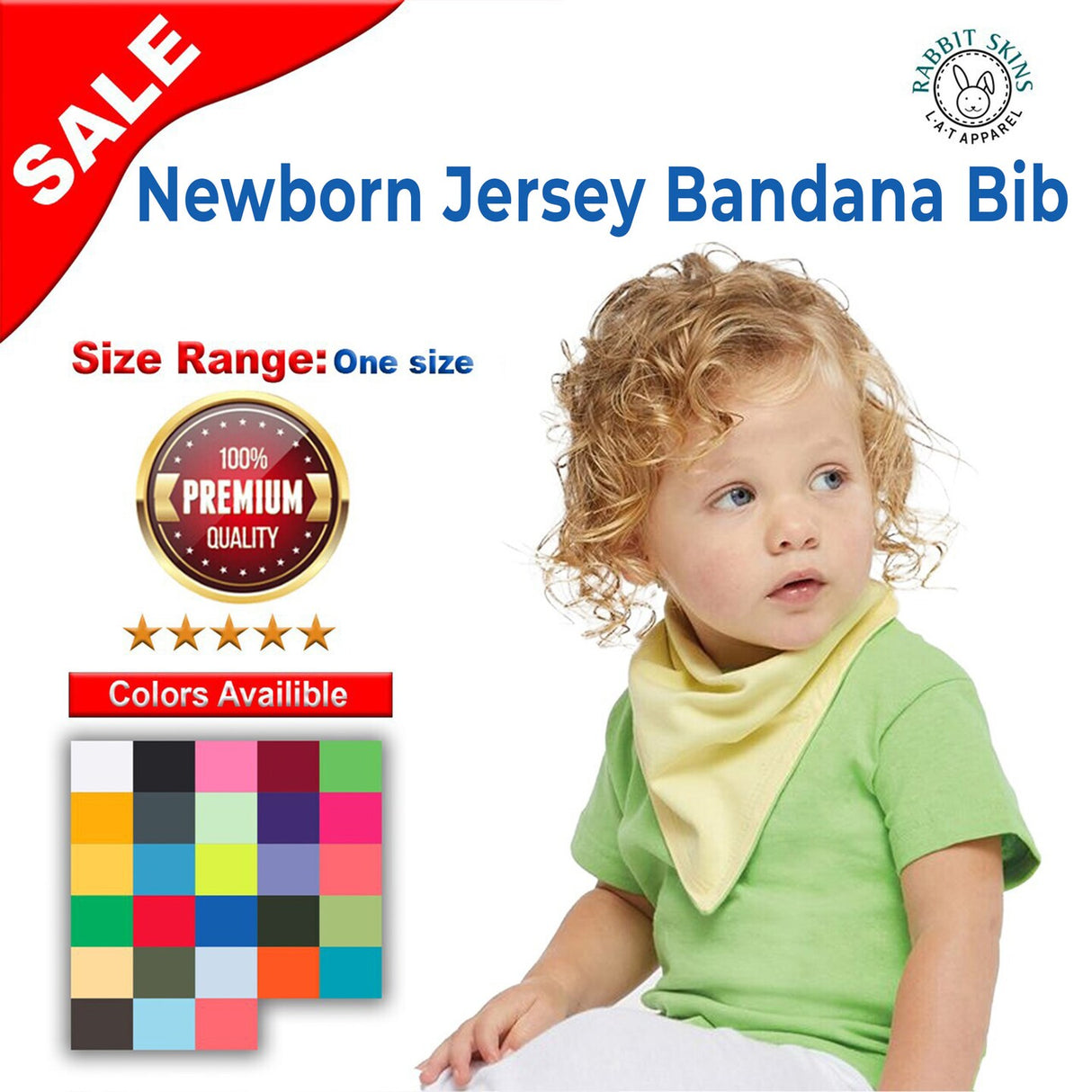 Rabbit Skins® Newborn Jersey Bandana Bib - 1012