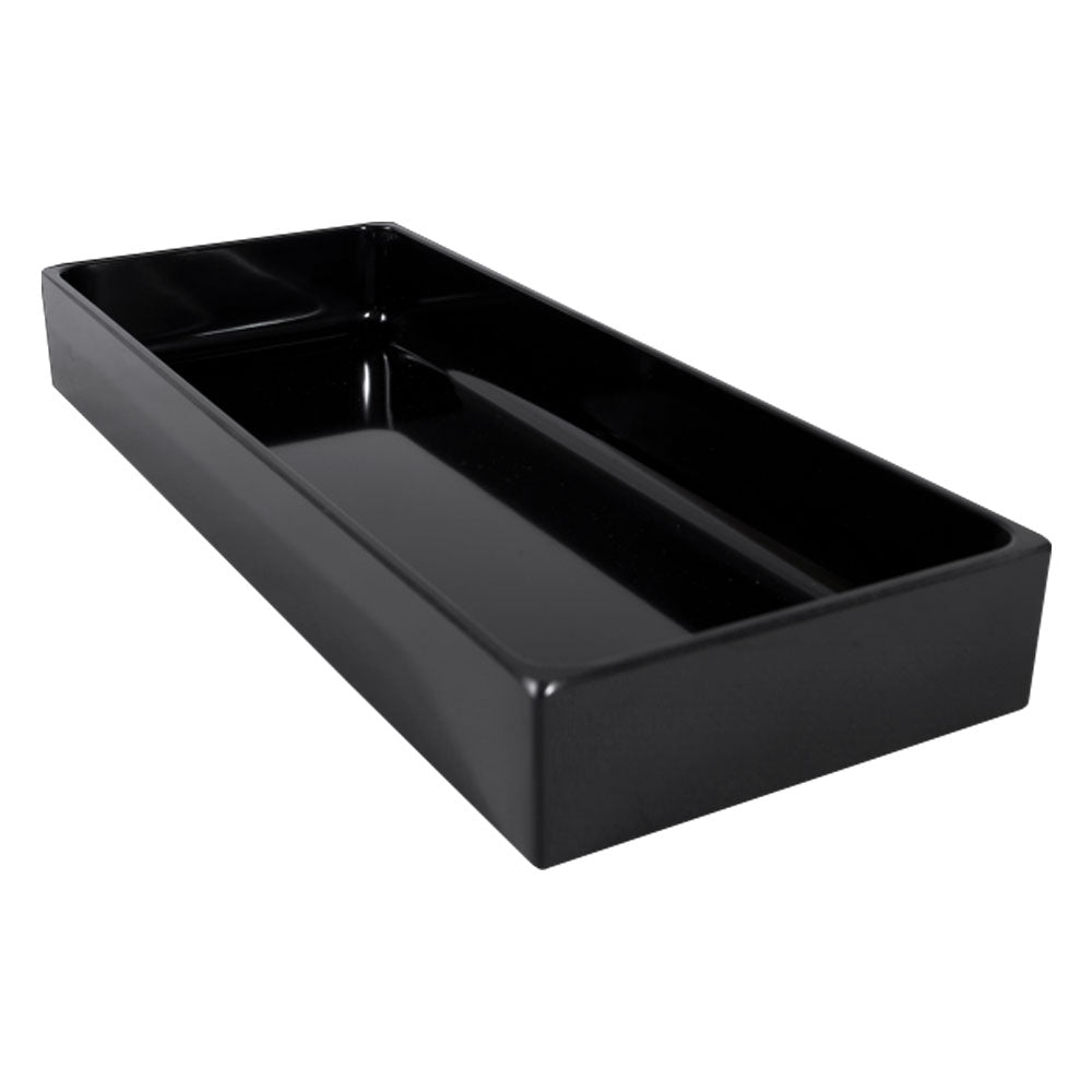 Elite Global Solutions Modern European Black Rectangular Bin, 15" x 6" x 2"