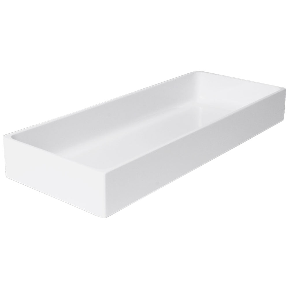 Elite Global Solutions Modern European White Rectangular Bin, 15" x 6" x 2"