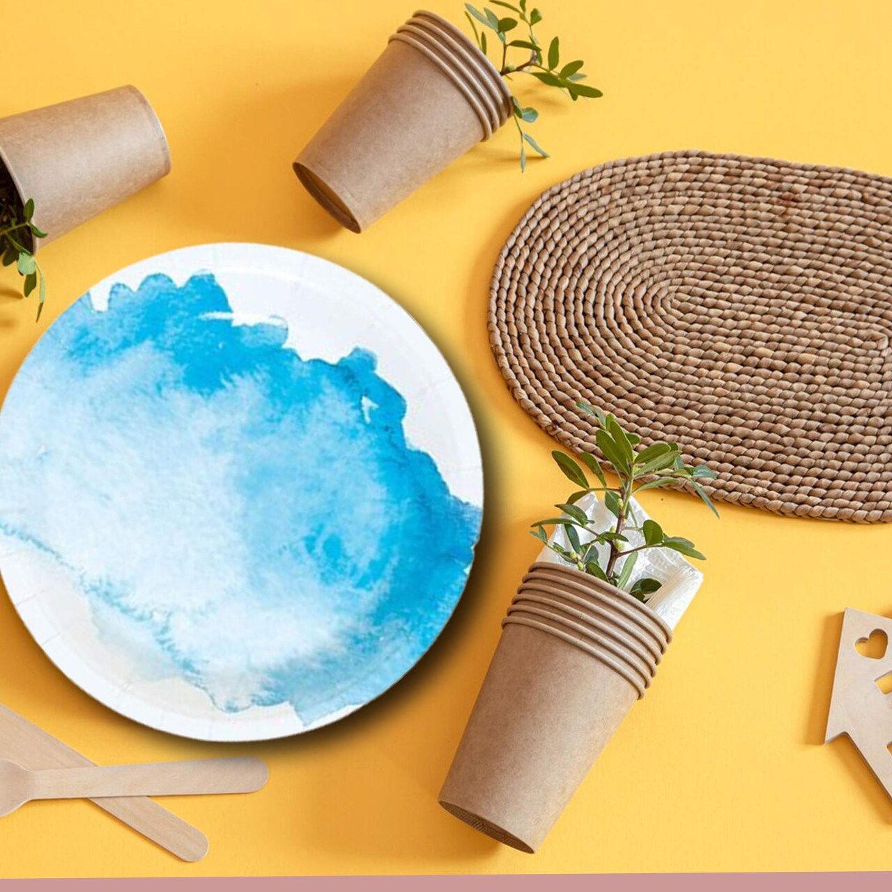 8 Ct. Pink & Blue Watercolor Paper Dessert Plates Perfect Gender Reveal Party Plates