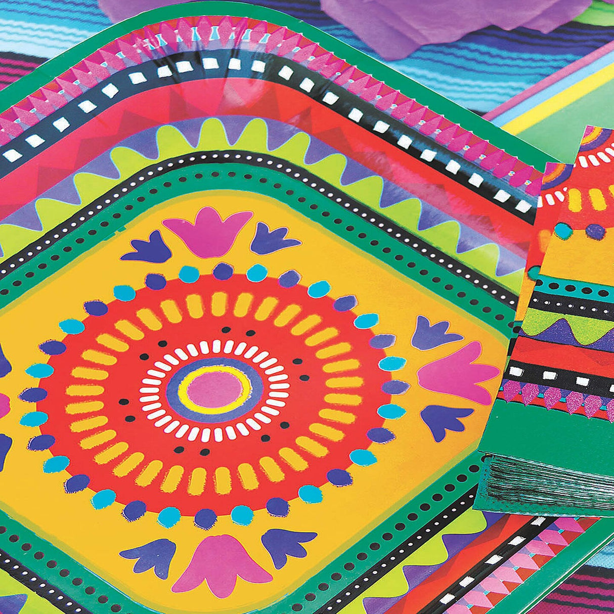 8 Count Fiesta Theme Disposable Paper Dinner Plates 9"