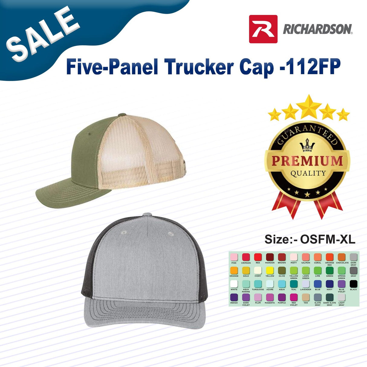 Richardson® Five Panel Trucker Cap