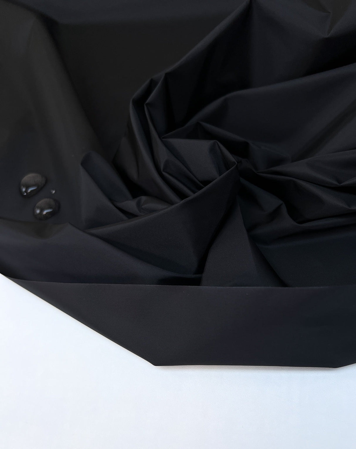 Black Waterproof Polyamide Jacket Fabric
