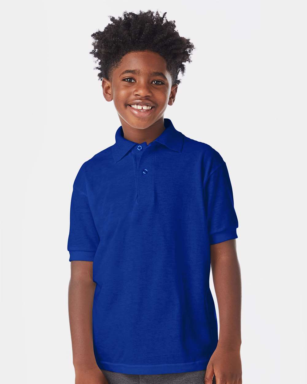 Hanes® Youth Ecosmart Jersey Collared Short Sleeve Polo