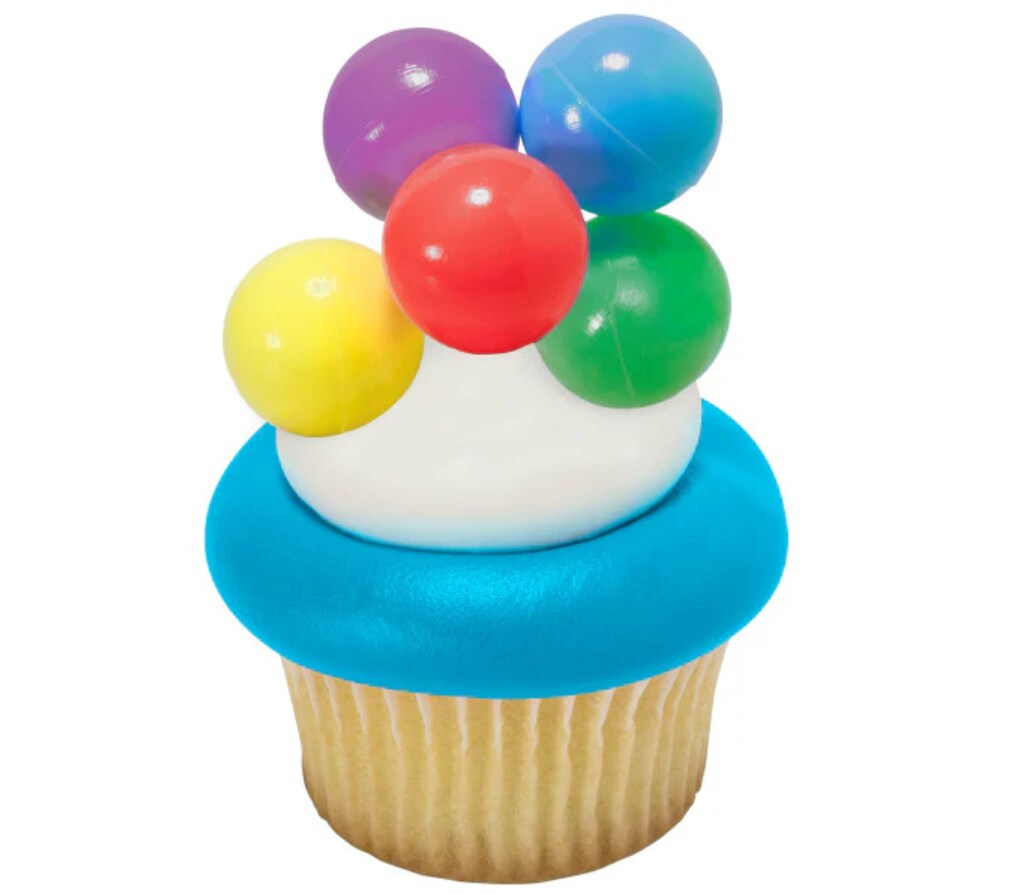 Primary Balloon Cluster Balloon Cluster Cake, Cupcake or Candy Toppers Circus 6 Pics Per Order