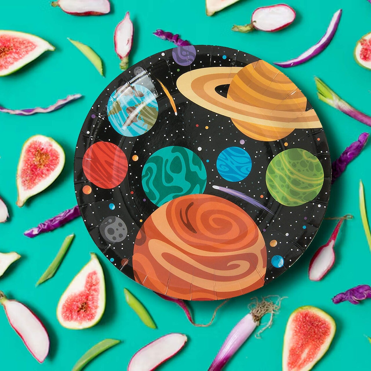 8 Ct. Space Party Milky Way Planets Dessert Plates 7-Inch Astronaut Birthday Tableware