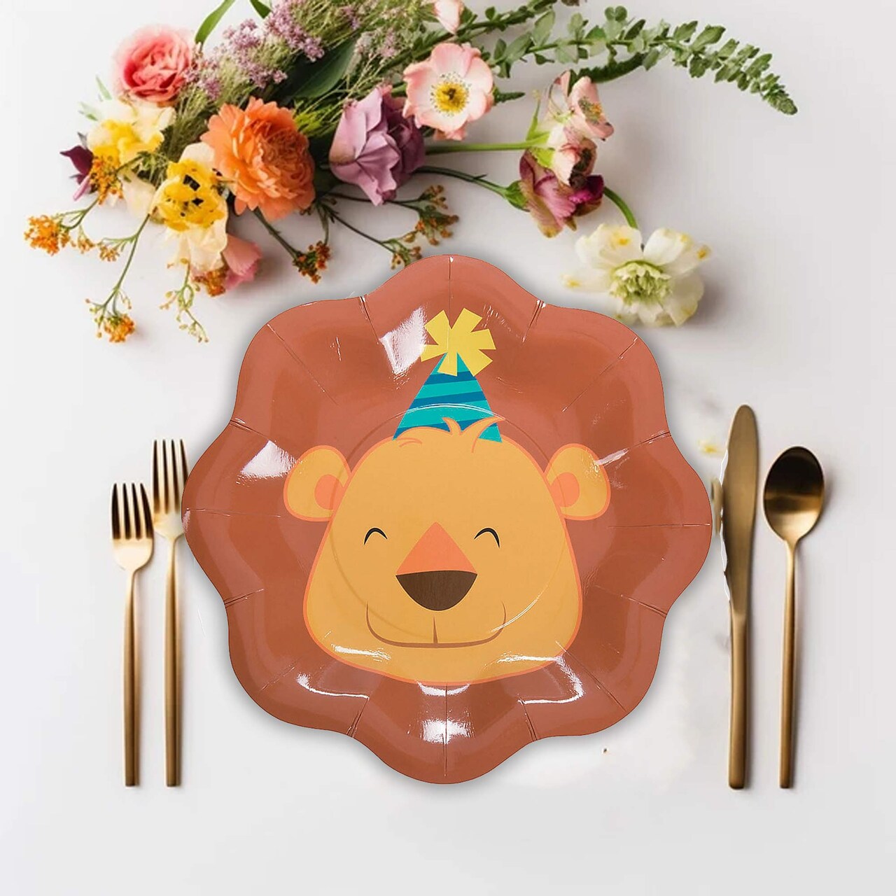 8 Ct. Zoo Animal Paper Dessert Plates 7" Jungle Birthday Party Tableware