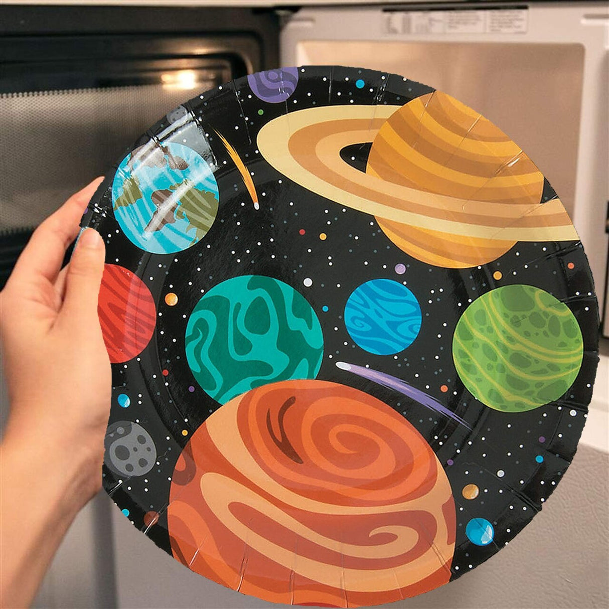 8 Ct. Space Party Milky Way Planets Dessert Plates 7-Inch Astronaut Birthday Tableware