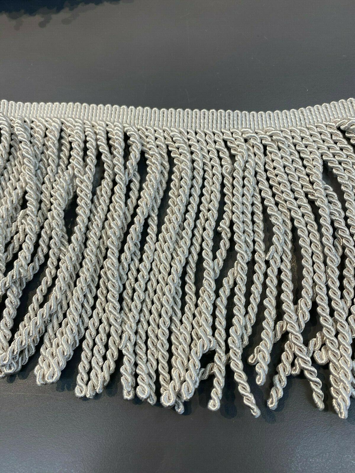 Bullion Fringe 6 Inch White Trim - Bullion Fringe, White, 6" Width (1 Yard)