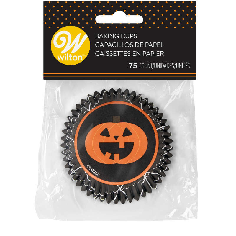 Wilton Halloween Jack-o'-Lantern Cupcake Liners, 75-Count
