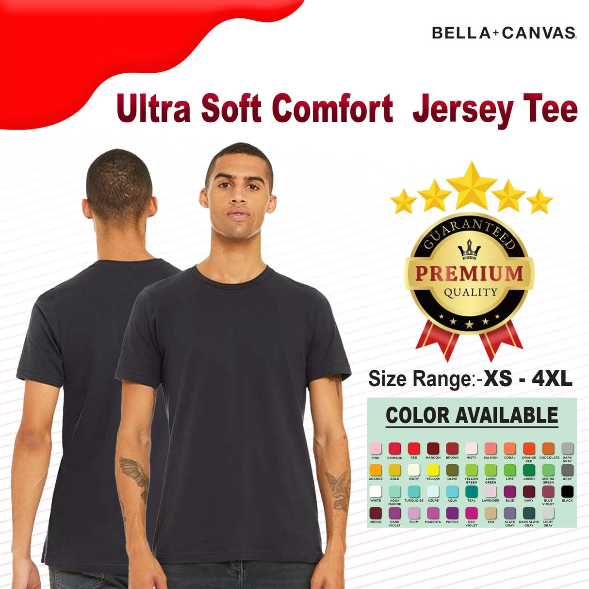 Bella Canvas® Ultra Soft Short Sleeve Crewneck Casual Fit Jersey Shirt