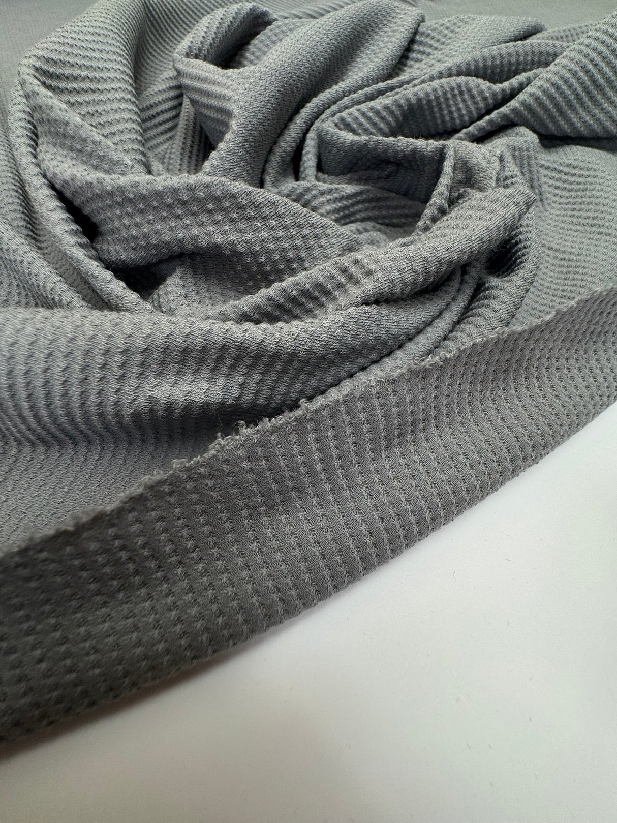 Cotton Elastane Rib Knit Gray