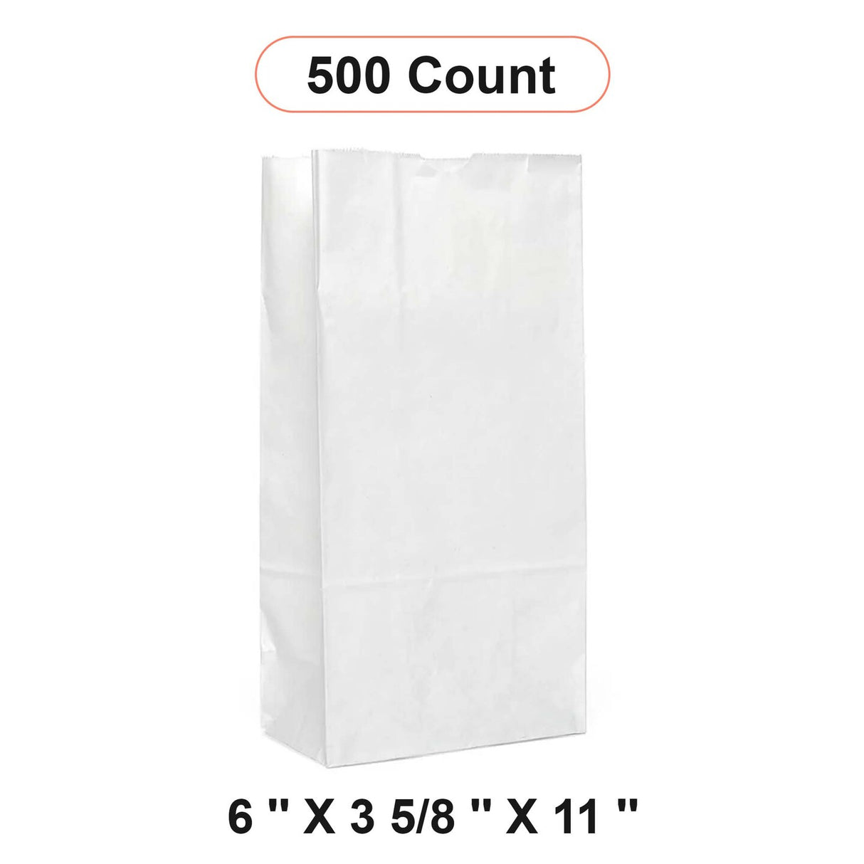White Retail Bags 6'' x 3 5/8'' x 11''